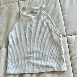 White tank top, high neck american eagle crop top.